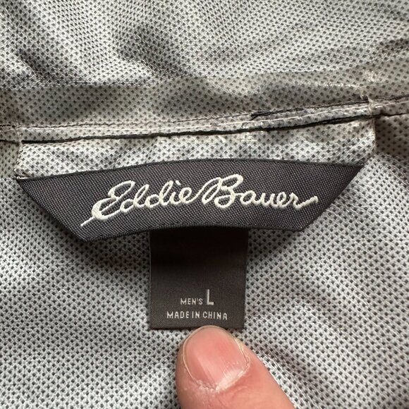 Eddie Bauer Jacket Mens Large Full Zip Waterproof Weatheredge Windbreaker Black - Picture 4 of 13